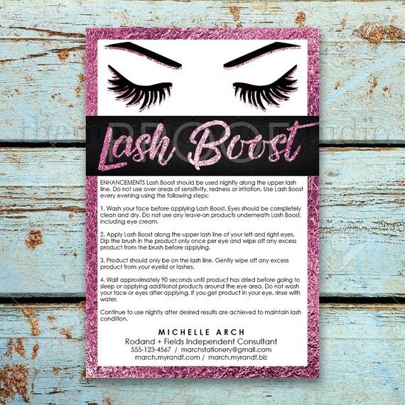 Lash Boost Instructions Postcard, Printable File, Digital Postcard, Custom Personalized Consultant Instruction Card