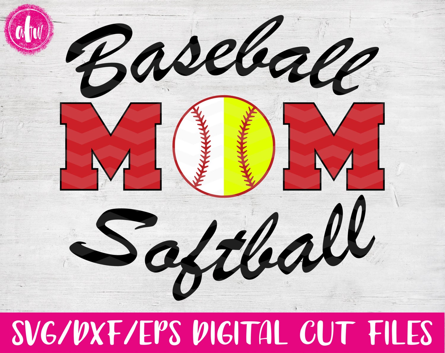 Baseball Softball Mom SVG DXF EPS Cut File Sports Mom
