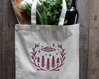 UFO Reusable Grocery Bag Canvas Tote