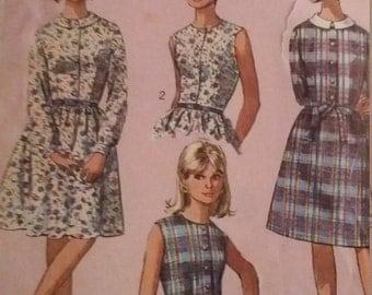 Vintage Simplicity 6330 Sewing Pattern Size 12T Bust 32 Dress with Two Skirts Including Tissue Lesson Chart on How to set in a Sleeve