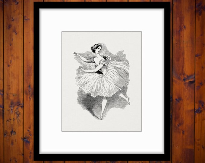 Digital Printable Ballerina Woman Ballet Graphic Download Image Illustration Antique Clip Art Jpg Png Eps HQ 300dpi No.2921