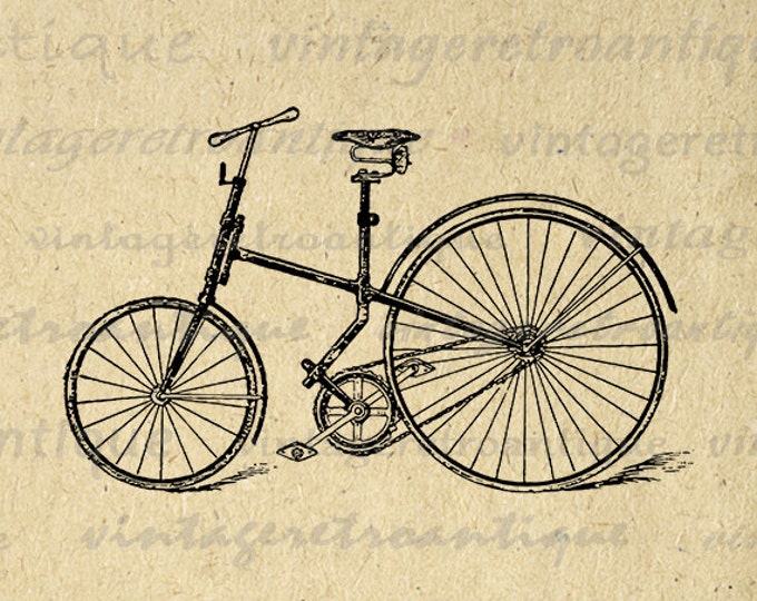 Printable Antique Bicycle Pioneer from 1885 Image Graphic Bike Digital Download Vintage Clip Art Jpg Png Eps HQ 300dpi No.3173