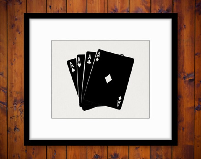 Four Aces Graphic Image Download Poker Printable Illustration Digital Vintage Clip Art Jpg Png Eps HQ 300dpi No.1997