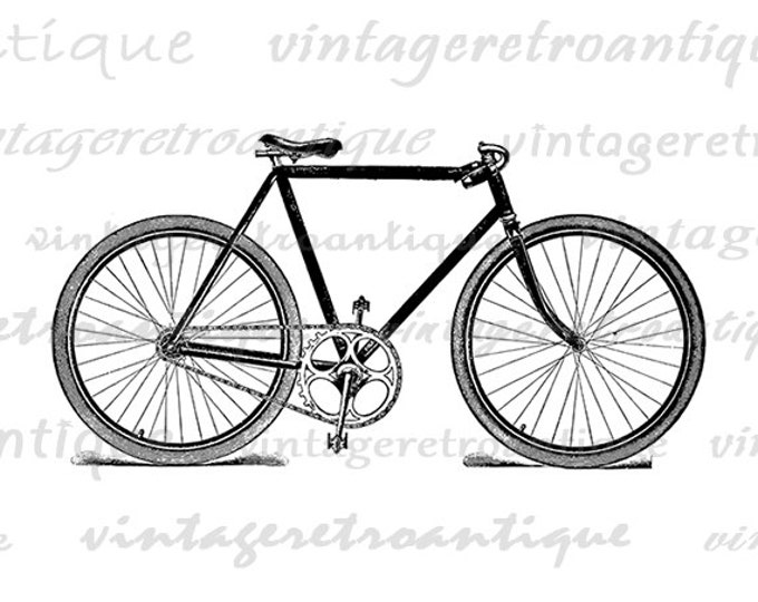 Bicycle Printable Image Graphic Bike Illustration Download Digital Antique Clip Art Jpg Png Eps HQ 300dpi No.1460