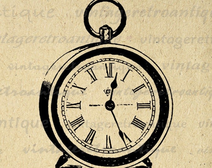 Antique Clock Digital Image Download Printable Graphic Vintage Clip Art Jpg Png Eps HQ No.2880