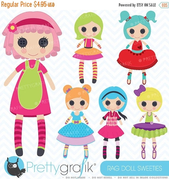 80% OFF SALE Rag doll, toy girl clipart commercial use, vector graphics, digital clip art, digital images - CL459 Il_570xn