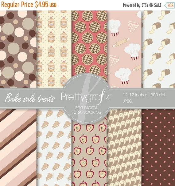 80% OFF SALE Bake sale digital paper, commercial use, scrapbook papers, background - PS525 Il_570xn