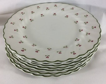 Hot Summer Sale Vintage Laura Ashley Thistles bread plates, Laura Ashley plates made in England, 1980's vintage plates, seven thistle plates