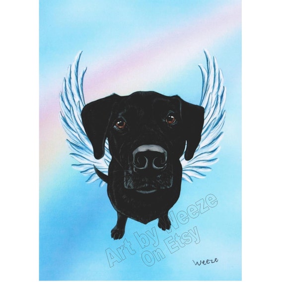 Black Lab Black Lab Angel Black Labrador Retriever by ArtbyWeeze