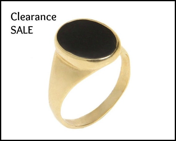 CLEARANCE SALE Black Ring US size 3.25 14K Gold by 