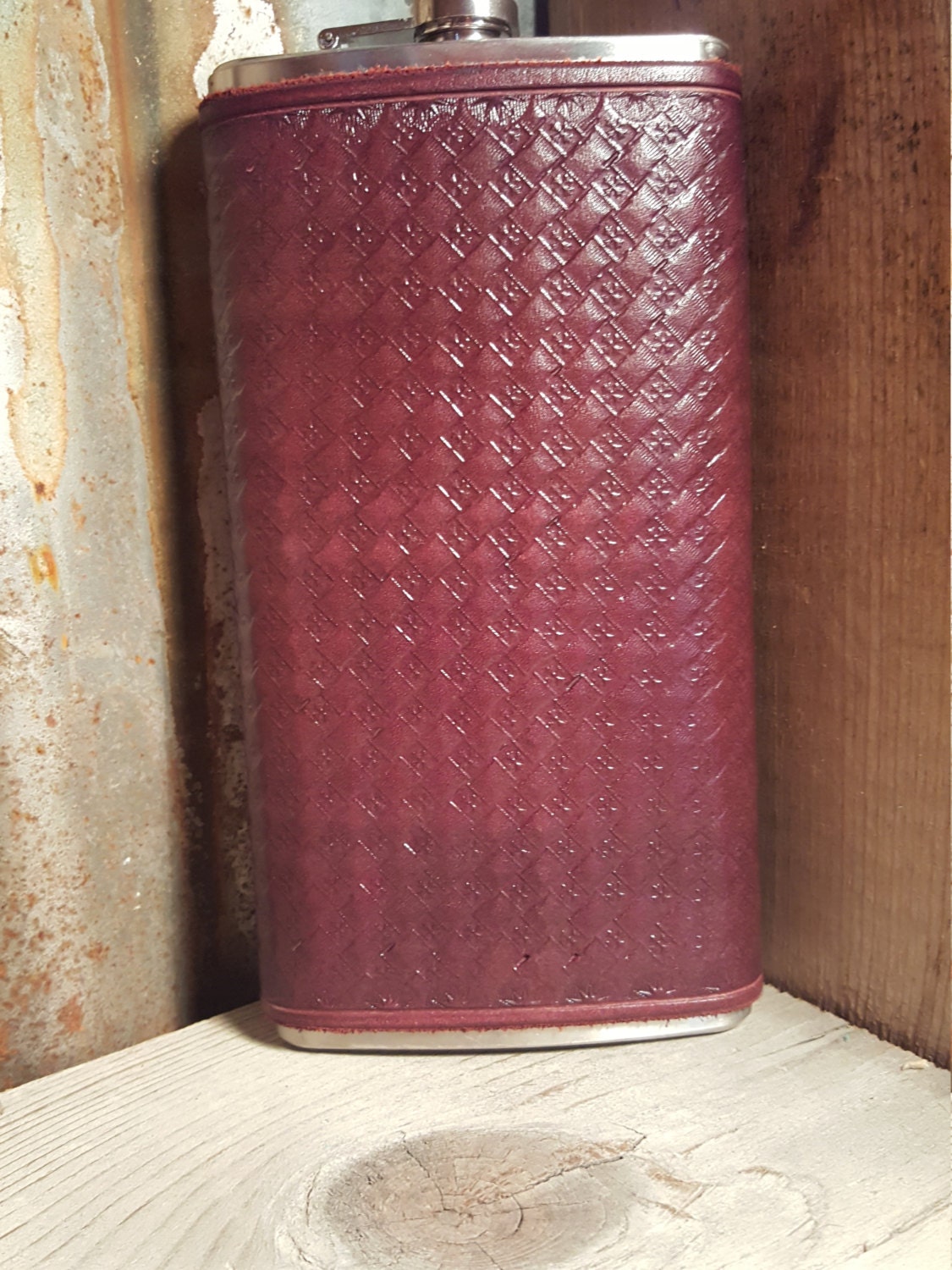 Flask Boot Flask Tooled Leather Flask Handcrafted Leather