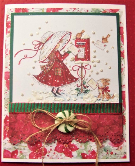 Items similar to Hand Made, Christmas or Holiday Card called Posting ...