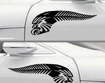 Kiwi Pride NZ Sticker Silver Fern Maori Tattoo design decals Maori design car decals car stickers