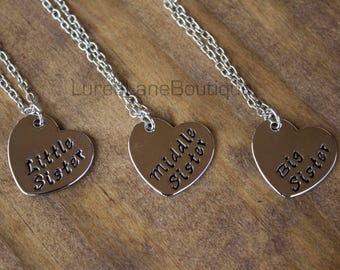 Sister necklace/Big sister necklace/Sorority sister/Sorority sister necklace/Little sister necklace/Middle sister necklace/ Sister pendant