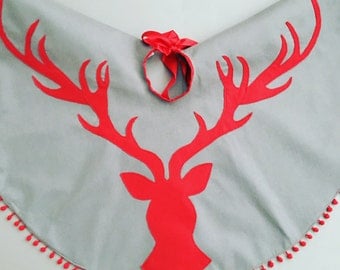 Stag head Christmas Tree skirt