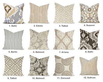 One high quality Magnolia home decor cover, Tan Pillow, decorative throw pillow, Grey pillow, accent pillow, Throw Pillow