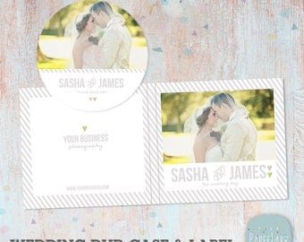 Wedding DVD/Cd Case and Label - Photoshop Template -DW001- INSTANT Download