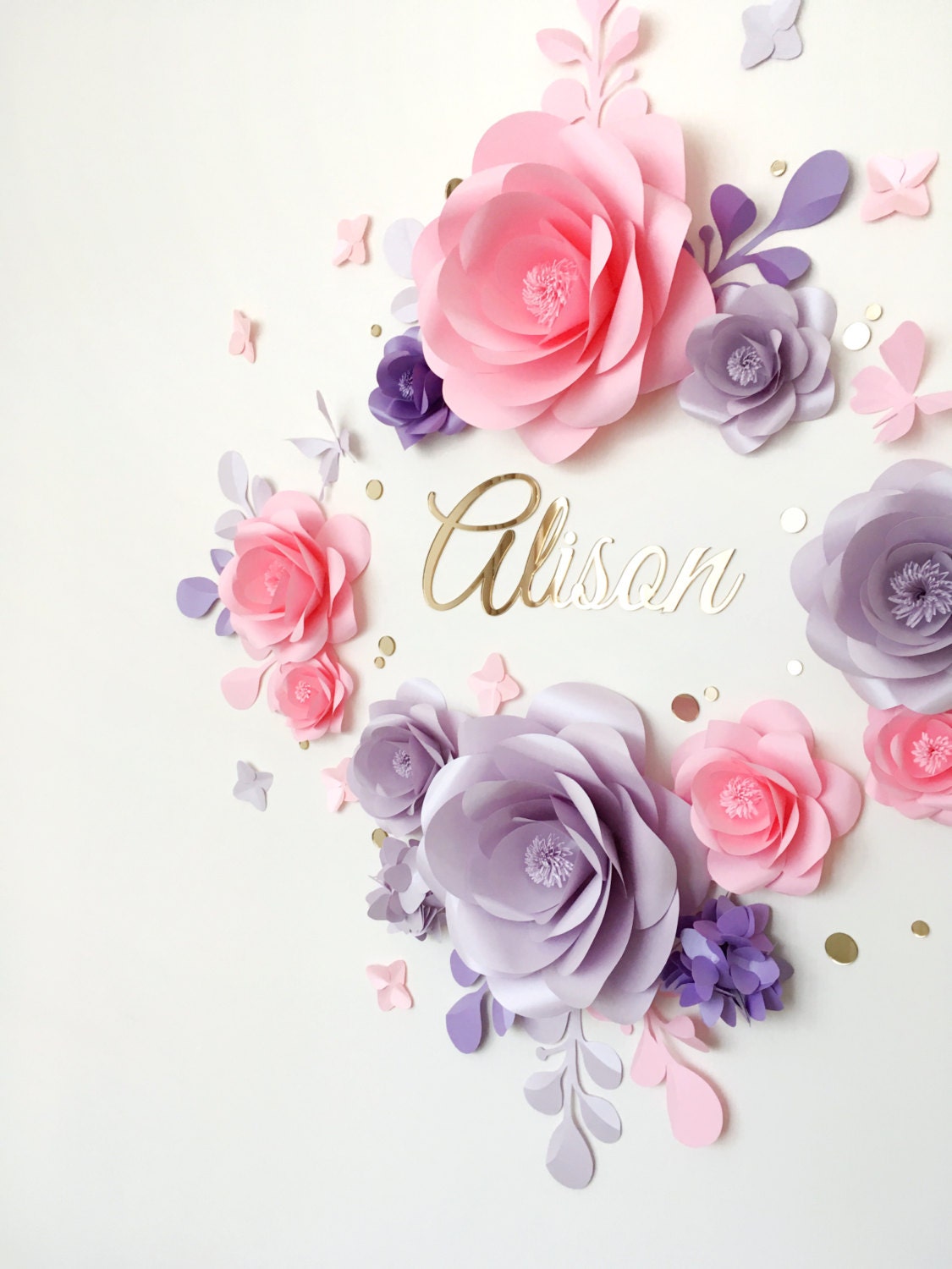 Royal Paper Flower Set for baby room Elegant Paper Flowers