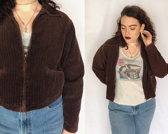 Brown cropped jacket | Etsy
