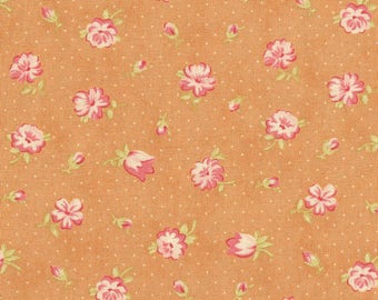 Moda - Fig Tree Quilts - Mill House Inn Series - Designer Joanna Figueroa - Peach Floral Print - 45" x 45"