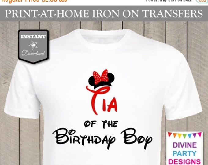 SALE INSTANT DOWNLOAD Print at Home Red Mouse Tia of the Birthday Boy / Printable / T-shirt / Family / Party / Trip / Item #2426