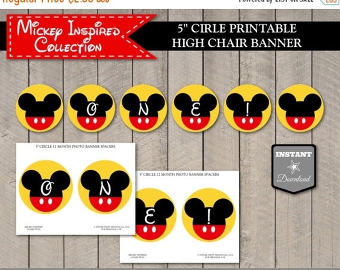 SALE INSTANT DOWNLOAD Mouse One Highchair Party Banner / Printable Diy / First 1st Birthday / Classic Mouse Collection / Item #1570