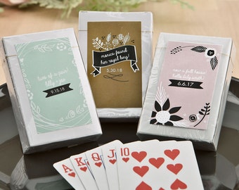 50+ Full Deck of Playing Cards, Playing Crads Wedding Favors, Deck of Cards, Personalized Playing Card Set (6769ST)