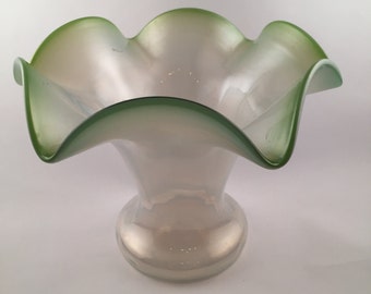 Vase, Green Vase, Czech Glass Vase, Antique Czech Vase, Green Glass Vase, Antique Czech Vase, Czechoslavakian Glass,Gift for Czech Collector