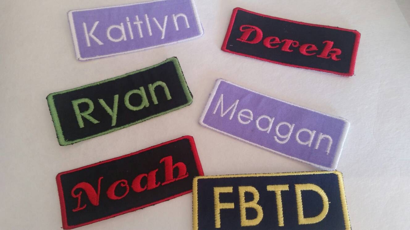 Custom Embroidered Name Patches 1 1/2 x 3 3/4 inches / Biker