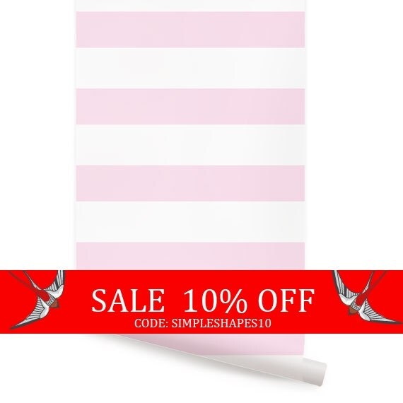 Sale Horizontal Pink Peel & Stick Fabric Wallpaper by AccentuWall