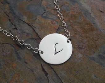 Sterling Silver .925 Hand Stamped Custom Initial Mother's Necklace
