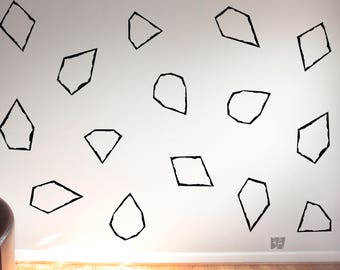 Gem Wall Decals. Geometric Wall Decor. Vinyl Decals. Diamond Decals. Wall Decal. Living room wall decal. Wall sticker. Home decor decals.