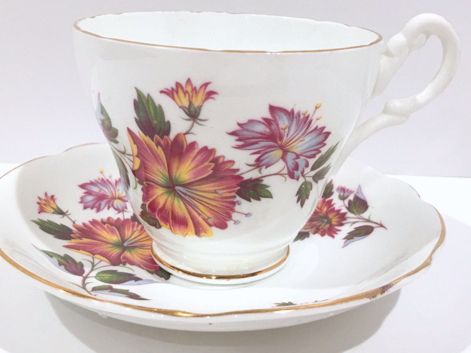 Royal Ascot Tea Cup and Saucer Antique Tea Cups Tea Set