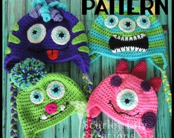 PATTERN: Crochet Monster Hat