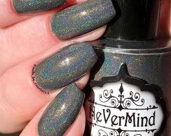 Grey Holographic Nail Polish - Gray Holo - "City Snow" - Winter Solstice Collection