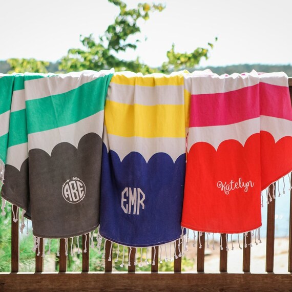 Round Beach Towel with Monogram PRICE INCLUDES MONOGRAM