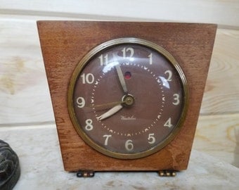 Wood Art Deco Westclox Alarm Clock