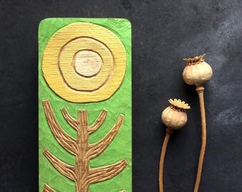 TREE and SUN SPRING, relief in oak / large