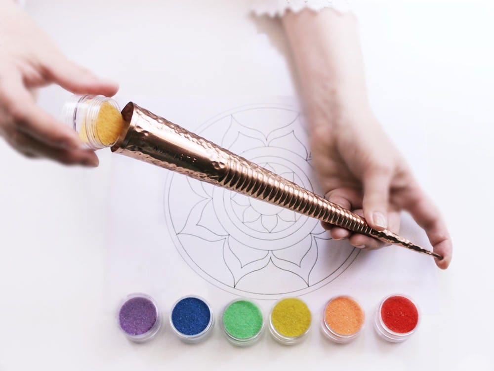 Chakpur Sand Mandala Tool. Chak Pur Sand Painting Art Kit. Rangoli Tool