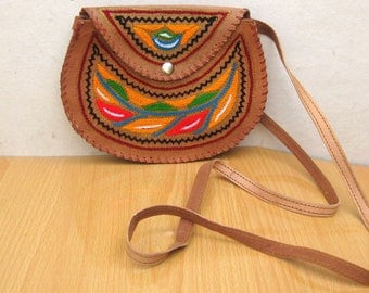 Purse /colorful purse / sling bag/ embroidered purse/ leather bag/ cross body purse/ gift item.