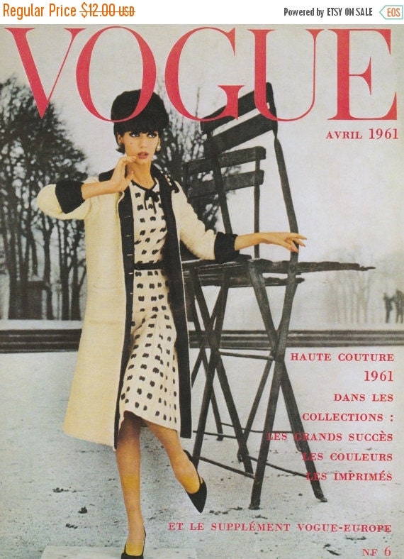 50% Off Estate Sale Vintage French Vogue Cover Poster Print