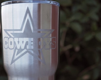 Cowboys Cup | Cowboys YETI | Cowboys RTIC | Personalized Cup | Etched Cup | Engraved Cup | Customized Cup | Dallas Cowboys | Cowboys