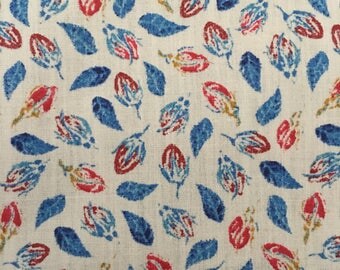 Liberty of London Blue White Cotton Tana Floral Leaf 1.5 Yards