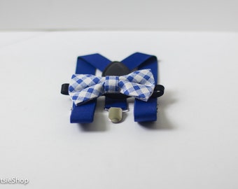 Royal Blue Boy Suspenders and Bow Tie Set, Baby Suspenders, Toddler Suspenders, Girl Suspenders, Unisex Suspenders, Cake Smash, Bow Tie