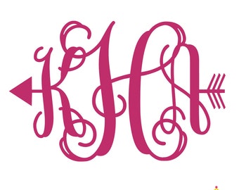 Arrow Monogram Decal, Boho Decal, Yeti Tumbler Decal, Decal for Yeti Cup, Yeti Cup Decal for Woman, Monogram Car Decal, Yeti Decal