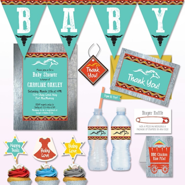 Digital Baby Shower Kits Baby Nursery Decor Kits by PaperPrezzies