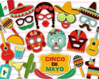 Instant Download Cinco de Mayo Photobooth Props Mexican Fiesta Photo Booth Props Mexican Party DIY or Mexican Celebration 0209