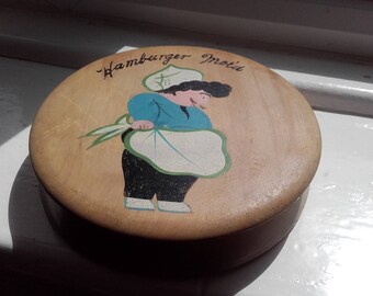 Vintage Wood hamburger press or Mould mold 1960's