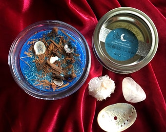 Midnight Soul Organic Beeswax Candle, Jasmine Clove Beeswax Candle, Herb Candle, Glitter Candle