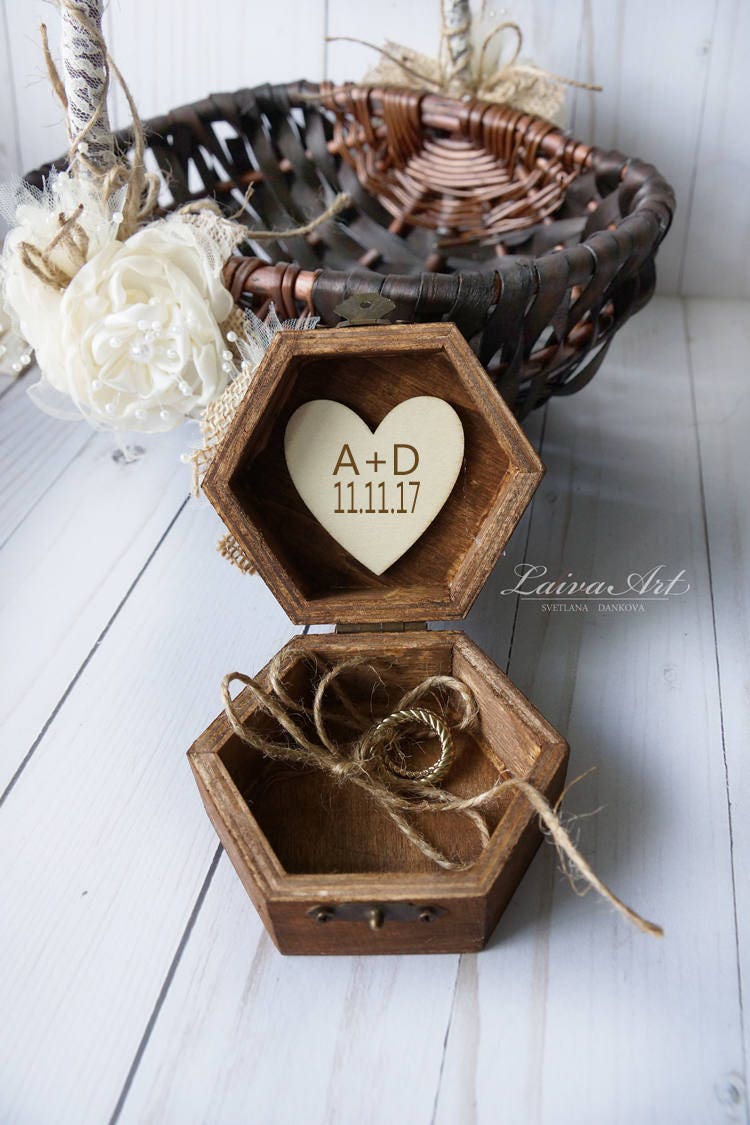 Wedding Ring Bearer Pillow Box Personalized Wedding Ring
